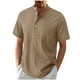 thumbnail image 1 of Mens Casual Manga Corta Botón Abajo Camisas, Verano Color Sólido, Cuello de Soporte Bolsillo Camisa Turndown, 1 of 9