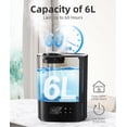 thumbnail image 2 of Breezome 6L Humidifiers For Bedroom Large Room & Essential Oil Diffuser, Ultrasonic Top Fill Cool Mist Humidifiers For Baby, Plants, Nursery Last Up To 60 Hours, Smart Humidistat Control, Quiet, Black, 2 of 5