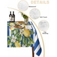 thumbnail image 3 of Blue Stripes Lemon Tablecloth Rectangle Table Cloth 60x84, Waterproof Tablecloth Outdoor Table Cloth, Spring Fruit Flowers Leaves Line Washable Table Cover for Kitchen Dinning Party, 3 of 8