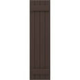 thumbnail image 5 of Ekena Millwork 14"W x 70"H Americraft Four Board (2 Batten) Exterior Real Wood Joined Board-n-Batten Shutters (Per Pair), Raisin Brown, 5 of 10