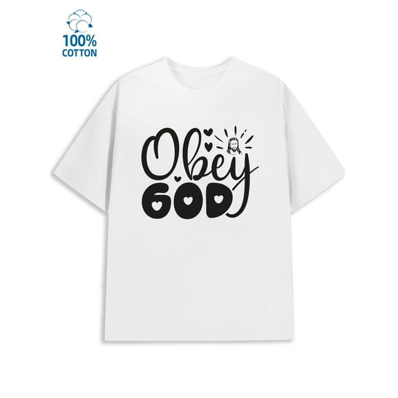 Obey God Tee for men Jesus 180G 100% Cotton white funny witty Classic Unisex Shirt Crewneck tshirts Funny Unisex Shirt Printed tshirts Fashion Unisex Shirt Printed tshirts