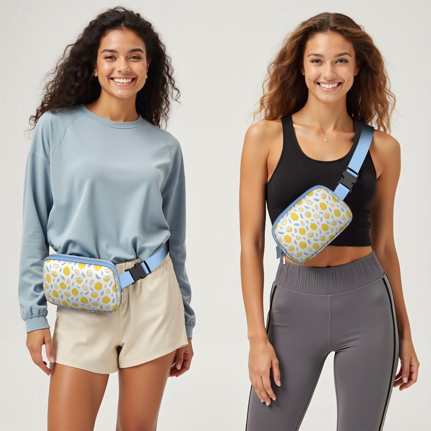Sunny Lemons Fanny Pack – Retro-Inspired Fruit Belt Bag with Cute Vintage Lemon Pattern