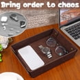 thumbnail image 4 of Ihvewuo 2pack Leather Valet Tray Organizer for Men Catch All Tray for Nightstand Dresser Entryway Table Key Wallet Watch Coin Change Phone Dresser Jewelry Bedside Desktop Dark Brown, 4 of 12