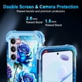 thumbnail image 2 of Casetego for Samsung Galaxy S23 5G Case,Glow in The Dark Three Layer Heavy Duty Shockproof Protection Protective Case,Blue Rose, 2 of 8