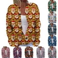 thumbnail image 3 of DuoJiaJ Cardigan pour Femmes, Cardigan à Boutons Imprimé de Noël Automne et Hiver à la Mode, 3 of 5