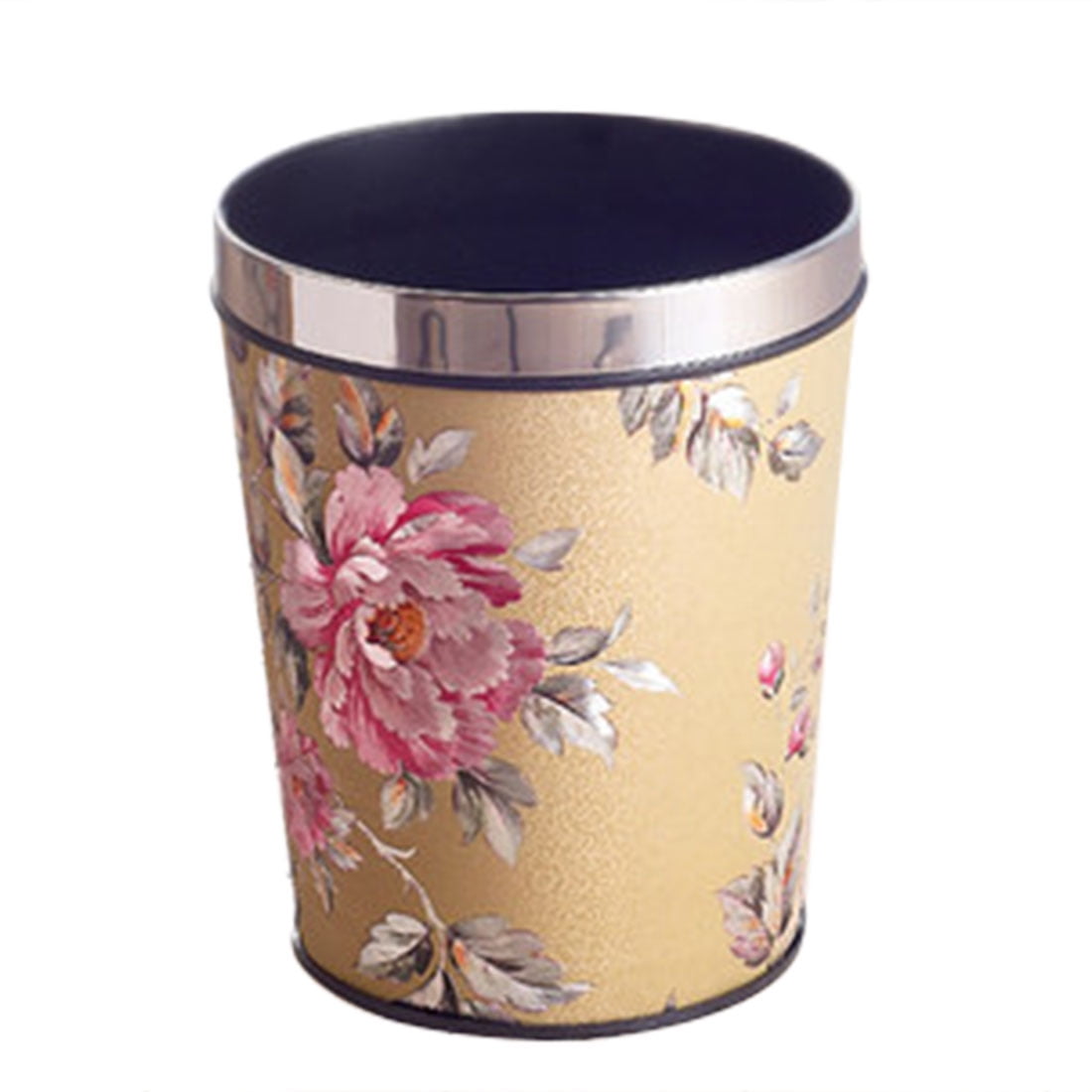 6L DetachARing Leather Covered Trash Can Dustbin Garbage Bin Hotel