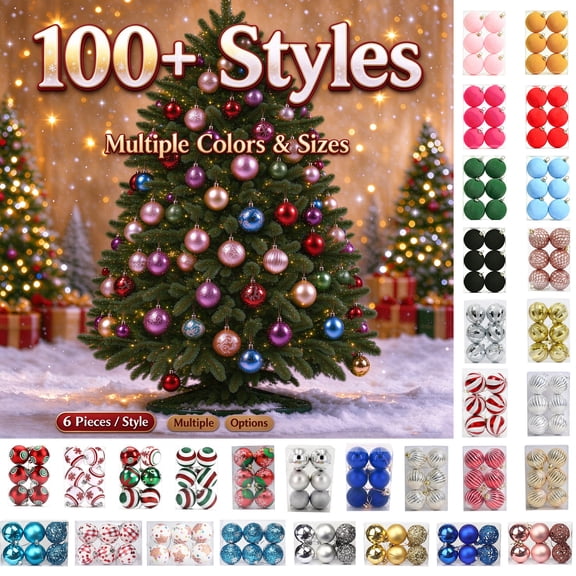 Shatterproof Christmas Ball Ornaments, Blue Hanging Xmas Tree Decor Balls, Holiday Decorative Baubles for Wreath, Garland, Home Wedding Party Decorations