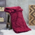 thumbnail image 2 of Home Soft Things Colleen Air Brushed Faux Fur Throw Blanket Luxury Soft Cozy Fluffy Throw - Burgundy - 60" x 70", 2 of 6