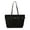 Black, variant on Women Faux Suede Large Capacity Tote Bags with Zipper for Work & Outing