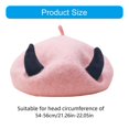 thumbnail image 3 of Popular Devil Horn Painter Hat Warm Wool Winter Hat for Adult Women Girl Concerts Outdoor Event Cold Weather Headwear Wine red black horns, 3 of 4