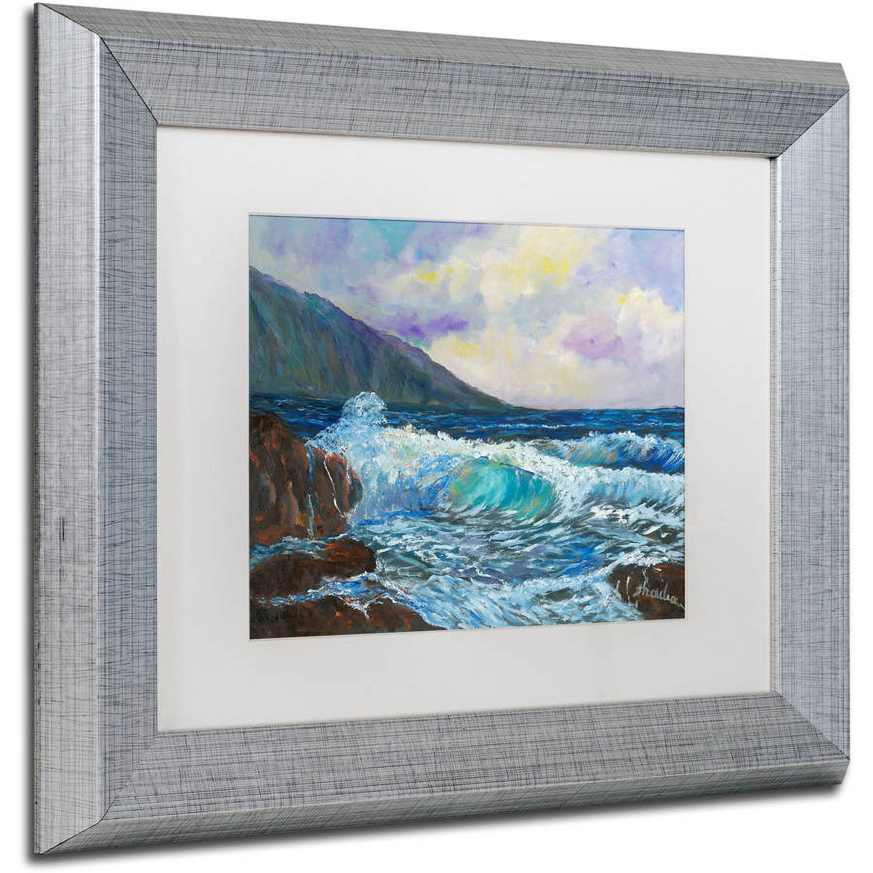 Trademark Fine Art "Maui's Enchanting Seas" Canvas Art by Manor Shadian, White Matte, Silver Frame