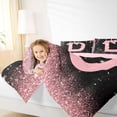 thumbnail image 3 of Manfei Cartoon Bow Letter D Monogrammed Twin Comforter Sets 3-Piece for Girls Teens,Princess Glitter Print Bedding Set for Kids,Pink Reversible,Breathable Home Decor, 3 of 6