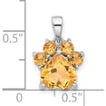 thumbnail image 4 of Sterling Silver Rhodium-Plated Polished Citrine Paw Pendant (Width 11.61) - Jbsp, 4 of 5