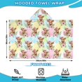 thumbnail image 2 of Colorful Highland Cow Flower Pattern Hooded Bath Towel，60"x35" for Ages 3 To 12 Kids, Quick Dry Lightweight Soft Microfiber Hood Beach Towel Cover Up for Kids, 2 of 7