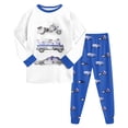 thumbnail image 2 of mgoYE Boys Planet Loungewear Sets Cotton Loungewear Toddler 2 Piece Long Sleeve Loungewear Kids Clothes Sets Dinosaur Shirts{White,3-4 Years}, 2 of 7