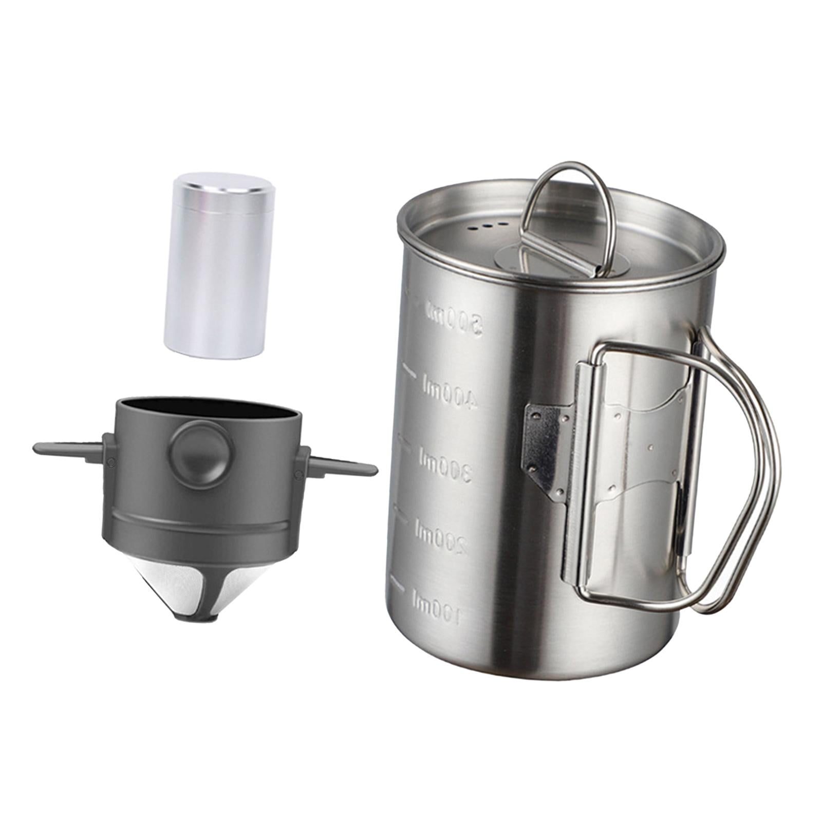 Esquirla 3x Camping Coffee Pot Pour over Coffee Maker Set Coffee Cup 500ml Portable Percolator Coffee Pot for Camping s Shop Black Filter