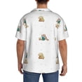 thumbnail image 7 of Goofa Rabbit Blowing Dandelions Printed Men's Casual Short-sleeved Shirt,Lightweight Breathable Button-down,Summer Casual men's top,Versatile Fashion shirt-Medium, 7 of 7