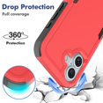 thumbnail image 4 of Decase Heavy-Duty Case for iPhone 16 Plus,Dual Layer Military Grade Drop Protection Anti-Fingerprint Anti-Scratch Hard Back Cover Silicone Bumper Shockproof Protective Case for iPhone 16 Plus,Red, 4 of 5