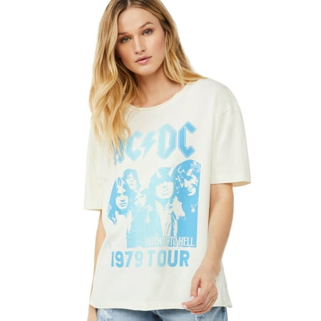 ACDC by Scoop Short Sleeve Graphic Relaxed Fit T-Shirt (Women's) 1 Pack