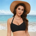 thumbnail image 5 of alcepopk Womens Scoop Neck Bikini Tops Adjustable Spaghetti Straps Bathing Suit Padded Swimsuit Sports Bra(Black,M), 5 of 8