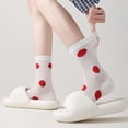 thumbnail image 3 of Womens Cute Cartoon Embroidered Crew Socks 3-Pair Pack Fun Patterned Cotton Knit Soft and Stretchy Casual Style - 3 pcs-C, 3 of 7