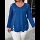 thumbnail image 5 of Blusas de Verano para Mujer con Hombros Descubiertos, Camisetas de Larga, Blusas con Diseño de Tiras Cruzadas y Aberturas Azul 5XL, 5 of 7
