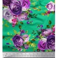 thumbnail image 1 of Soimoi Rayon Fabric Leaves & Rose Flower Print Fabric by Yard 42 Inch Wide, 1 of 1