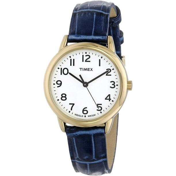 Timex Reloj para mujer con correa de piel de fácil lectura Timex Timex