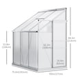 thumbnail image 3 of utsunny Serre Adossée en Aluminium 6 Pieds x 4 Pieds avec Évent de Toit Ajustable Transparente, 3 of 10