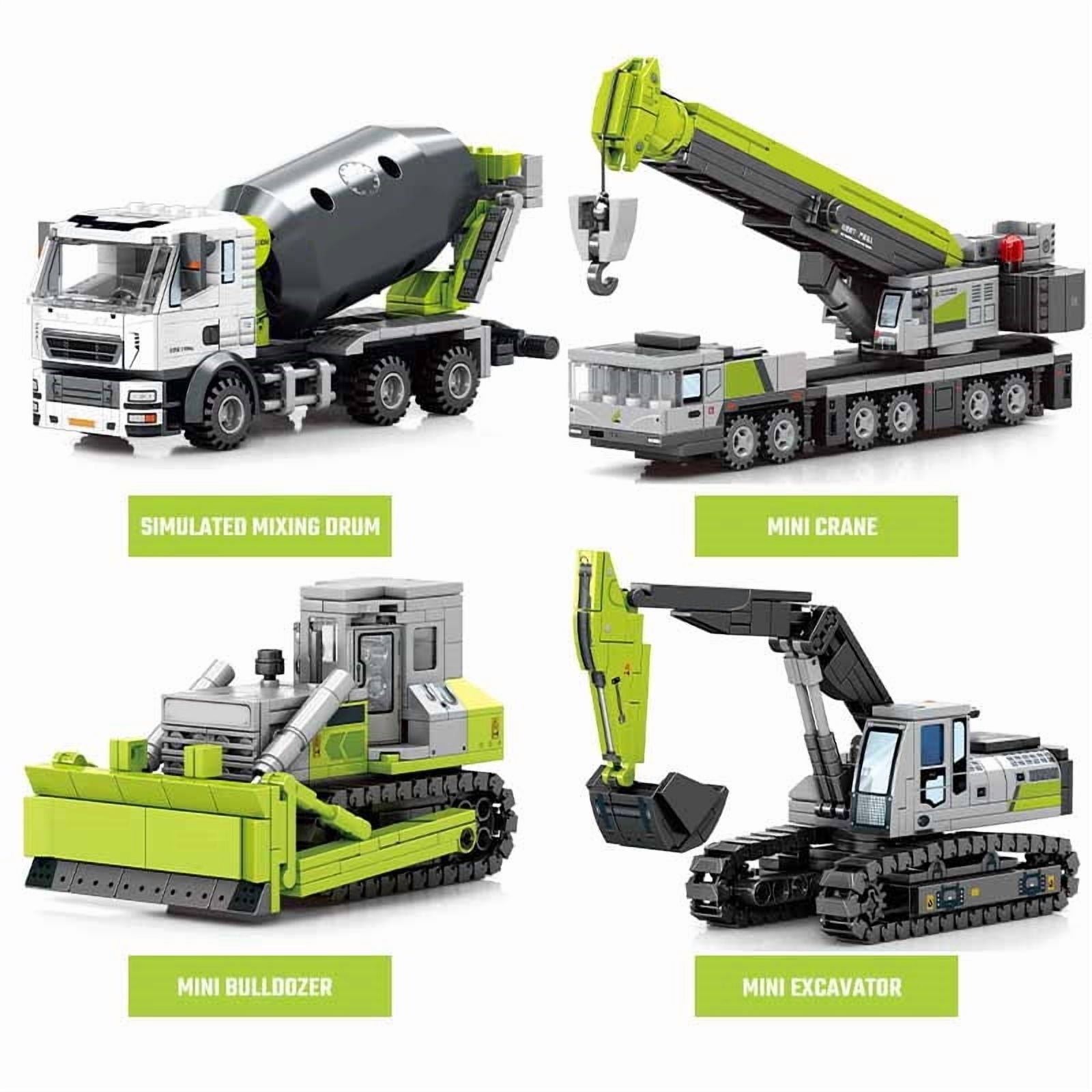 Engineering Vehicle Assemblage Building Blocks Kits MOC Excavator Mixer Truck Model Bricks DIY Educational Toys Boys Gifts