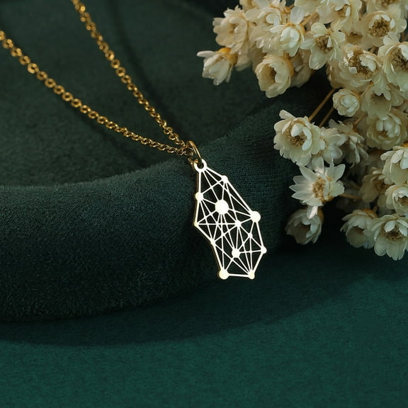 Geometric Necklace, Square Pendant, Statement Necklace, Gift For Her, Triangle Necklace, Everyday Necklace, Birthday Gift