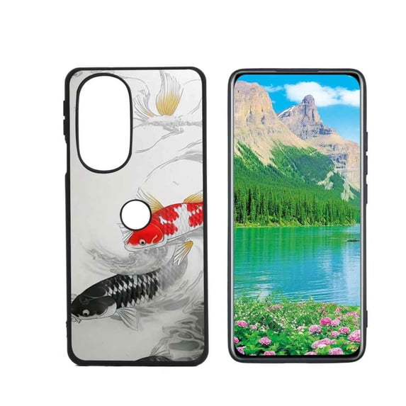 Compatible with Motorola Edge 30 Pro Phone Case, Lucky-Koi-Fish-12 Case Silicone Protective for Teen Girl Boy Case for Motorola Edge 30 Pro