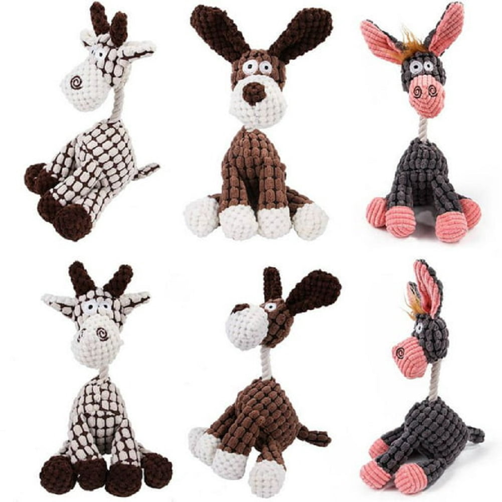 CSCHome Plush Dog Puppy Toys,Small Medium Dog Teeth Cleaning and Training Toys with Squeaky Puppy Toys for Aggressive Chewers 3PCS