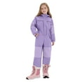 thumbnail image 2 of ATOGUTA Girls Ski Jumpsuits Boys Lightweight Insulated Ski Suit Windproof Hooded Snowsuit Size 1T-9, Purple, 2 of 6