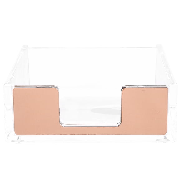 Rose Gold Acrylic Memo Pad Holder for Storage Suitable for Desk Organization Small Size