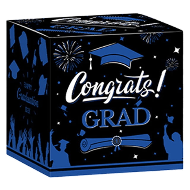 Graduation Card Box Holder Congrats Grad Foldable Cardboard Box for Graduation Decoration and Grad Parties Decor Graduation Party Decorations Celebration Supplies Party Decor Decorative Party Items