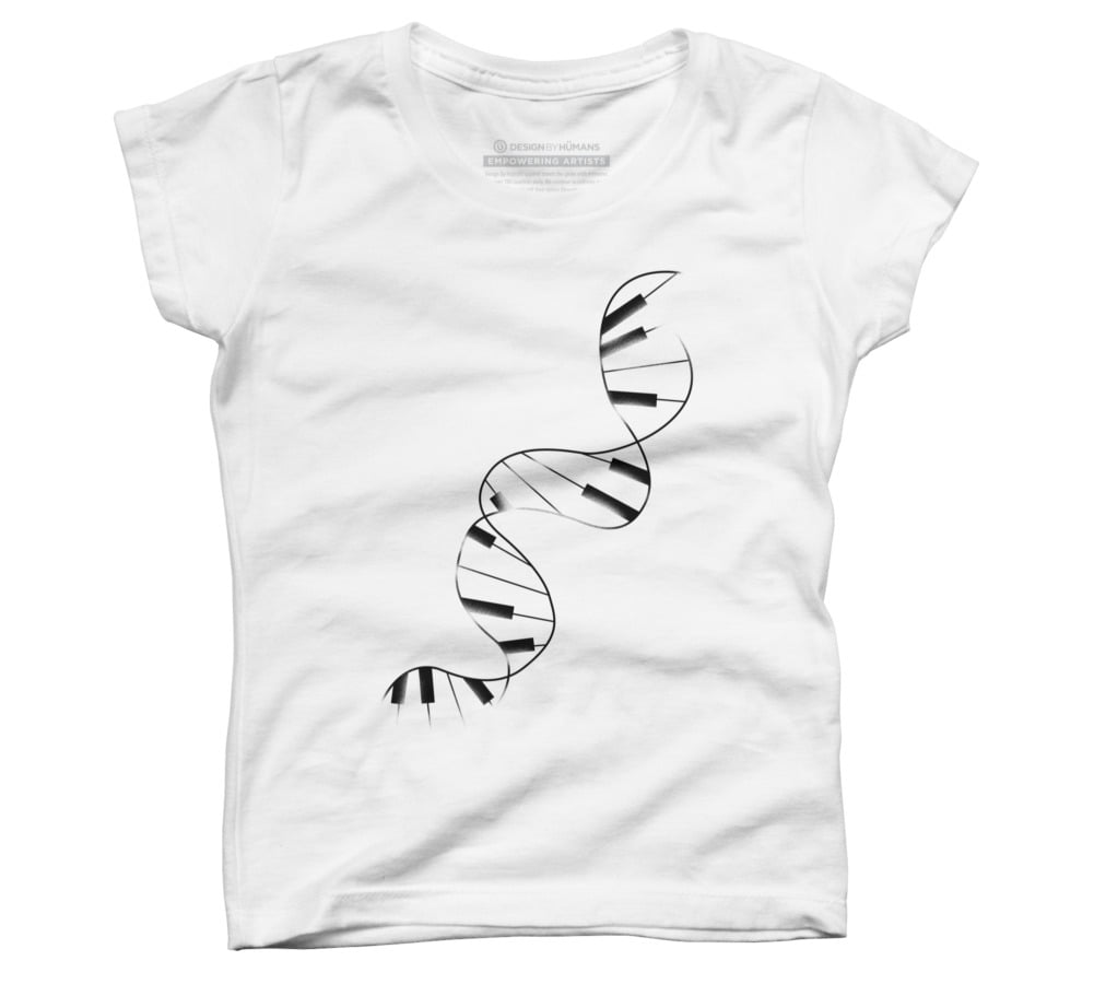 DNA Piano Girls White Graphic Tee - Design By Humans L - Walmart.com