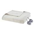 thumbnail image 1 of Serta 84" Polyester Tri-rib Fleece Fabric Heated Electric Blanket in Ivory, 1 of 8
