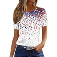 thumbnail image 2 of Fznquz Women Tops on Sale under $10 2025 Spring Summer Crew Neck T Shirts Casual American Flag Short Sleeve Womens Blouses, 2 of 4