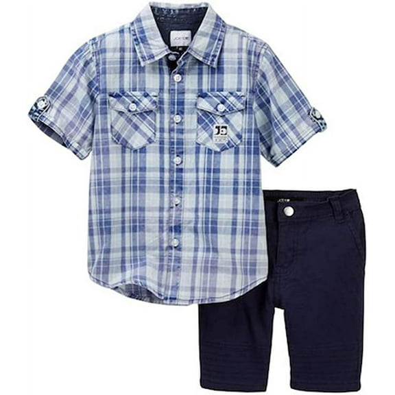 Joe's Jeans 2-Piece Woven Shirt & Short Set (Toddler Boys), Surf The Web (Blue) 2T