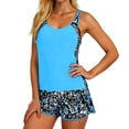 thumbnail image 2 of TaTaai Women's Casual Random Print Two Piece Swimsuit Round Neck Tank Top with Shorts Soft Breathable Stretchy Swimwear for Beach Pool Daily and Sports Activities Gift, 2 of 9