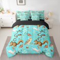thumbnail image 2 of Manfei Boho Jungle Animal Bedding Comforter Set 7 Pieces for Child, Squirrel Fox Butterfly Full Bedding Set, Rustic Farmhouse Reversible Fitted Sheet Flat Sheet, Breathable Home Decor, 2 of 7