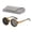 Gold, variant on Sunglasses - Adjustable Tint Sunglasses, Adjustable Tint Sunglasses - Polarized ND Filter with 1-9 Gear Control, Round Anti-Glare UV Protection Eyewear