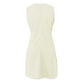 thumbnail image 3 of Vestido corto sin mangas con botones para mujer - Cuello redondo, color liso, primavera/verano, informal/fiesta - Mezcla de poliéster, 3 of 4