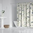 thumbnail image 3 of Waterproof Blue Floral Shower Curtain 72x84 Inch Boho Style Polyester Unique Shower Curtain for Bathroom Hotel Home Decor with 12 Plastic Hooks, 3 of 5