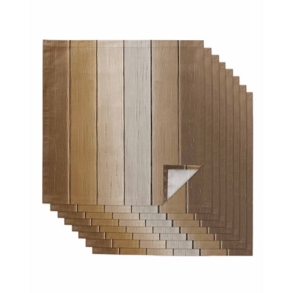 Cloth Napkins Set of 8 - 20x20 Inches, Brown Ombre Washable Reusable Table Napkins, Vintage Country Wooden Soft & Absortbent Dining Napkin for Party Wedding Hotel Restaurant