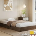 thumbnail image 4 of Solid Wood Platform Bed Frame, Floor-Standing, No Headboard, No Box Spring Needed, Noise-Free, Easy Assembly, Minimalist Modern Design for Small Spaces, Twin, Brown, 4 of 8