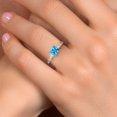 thumbnail image 4 of Gem Stone King 14K Yellow Gold Swiss Blue Topaz and White Lab Grown Diamond Engagement Ring for Women | 2.06 Cttw | Princess 6MM | Gemstone November Birthstone | Size 5, 4 of 6