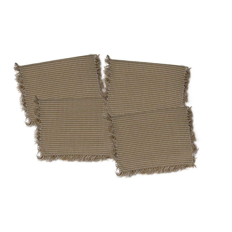 Lintex Linens Homespun Check Chocolate 100% Cotton Placemat (Set of 4)