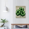 thumbnail image 4 of GOSMITH Ireland Holiday Happy St Patrick's Day Blessed Lucky Charm Shamrocks Four Leaf Clovers Cream Burlap 16x20 in / 12x16 in Canvas Prints Wall Art 12x16 in, 4 of 5